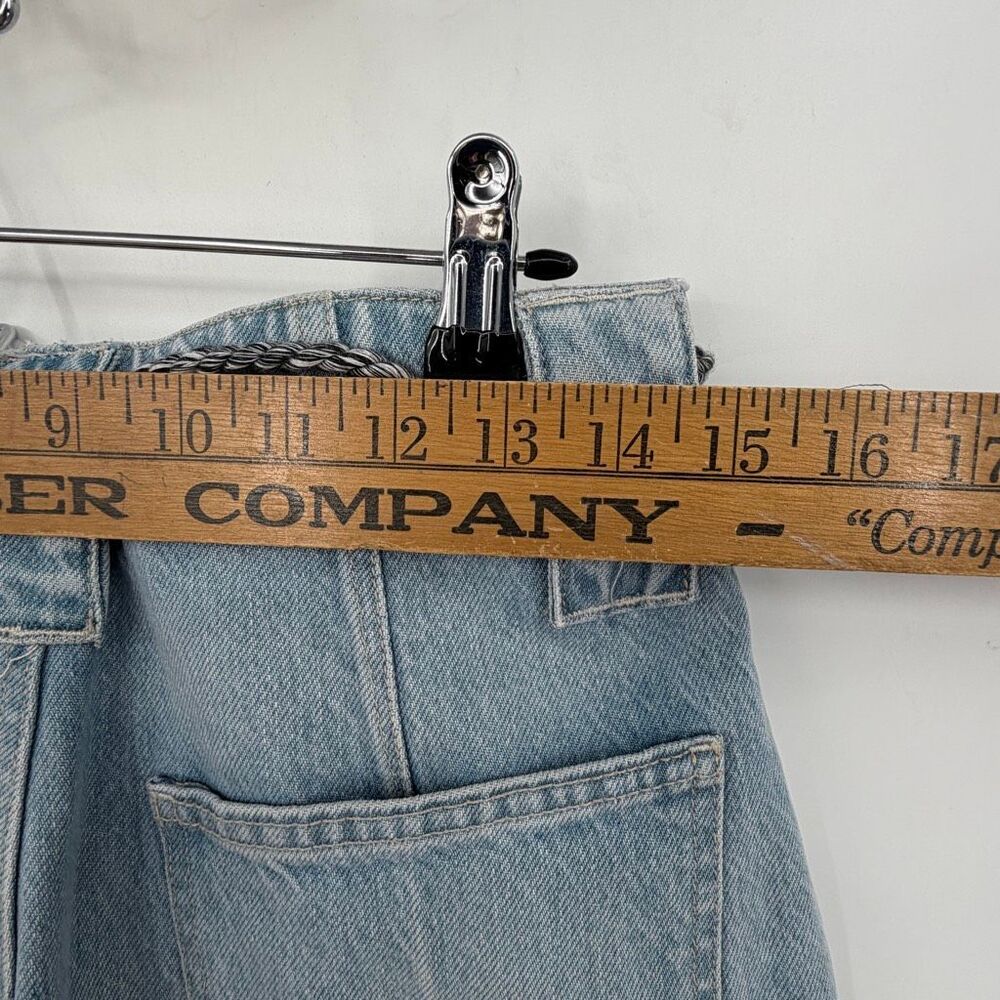 Free People We The Free Sheer Luck Cropped Wide-Leg Jeans Light Wash Sz 26 - Picture 6 of 11